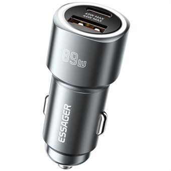 ESSAGER 89W Super Snellader USB+Type-C Autolader Aluminium Legering Adapter