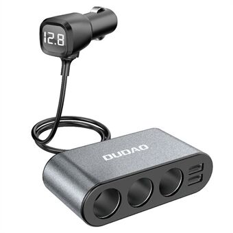 DUDAO R1Pro 80W Auto-oplader 2 USB-poorten + 3 Aansluitingen voor sigarettenaanstekeradapter