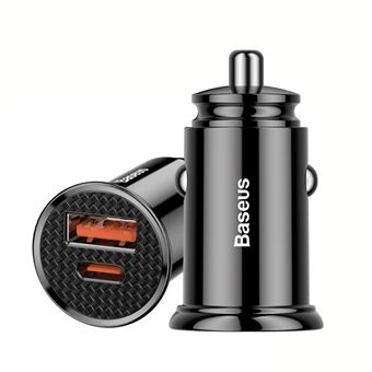 BASEUS Autolader Adapter PPS 30W Snellader met USB Type-C Poorten Ondersteuning PD3.0/QC4.0/SCP/QC3.0/AFC - Zwart