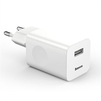 BASEUS 24W Enkele USB-poort Draadloze Snellader - Wit / EU-stekker