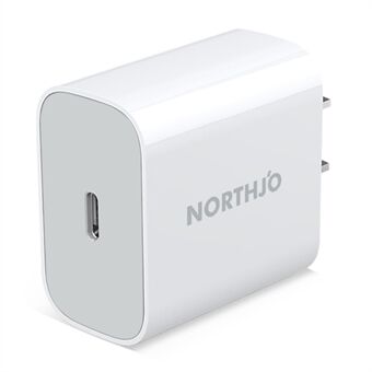 NORTHJO NOPD200101 PD 20W Type-C wandlader met enkele poort Telefoon snellaadadapter - US-stekker / wit