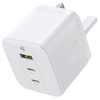 BASEUS Palm Snellader Draagbare 2 Type-C+USB-A 65W GaN Voedingsadapter, UK Plug