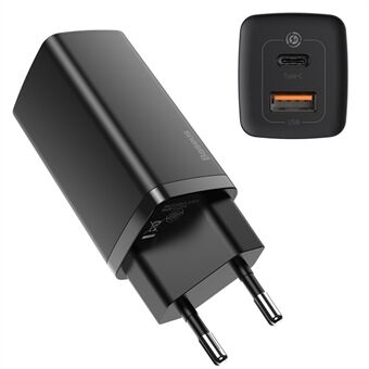 BASEUS GaN2 Lite Snelle Lader Type-C+USB 65W Wandlader EU Stekker