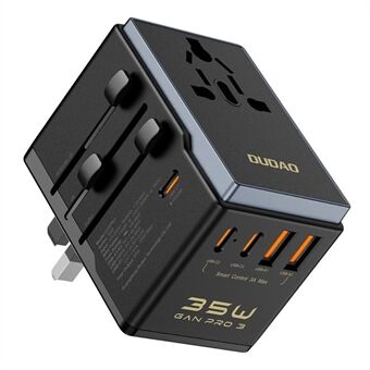 DUDAO A35Pro A35Pro Wereldreisoplader 35W GaN Snellader Adapter met 2 USB + 3 Type-C Poorten