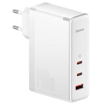 BASEUS GaN5 Pro Snellader 2Type-C+USB 140W EU Stekker Multi-Poort Wandlader Adapterblok Sneloplaadbox Steentje met 1m Type-C Naar Type-C 240W Kabel