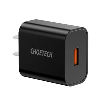 CHOETECH Q5003 18W USB-wandoplader met enkele poort QC3.0 Oplaadadapter voor telefoontablet
