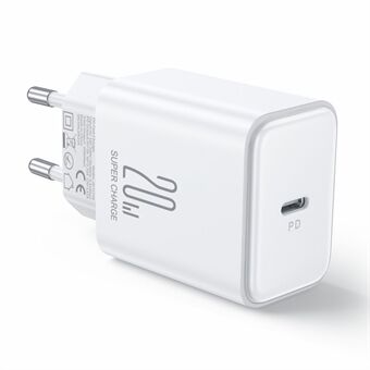 JOYROOM TCF06 Flash Serie PD 20W Single-Port Fast Charger EU Plug Wall Charger Adapter Ondersteuning PD3.0, QC3.0