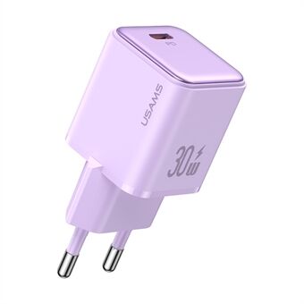 USAMS US-CC186 PD 30W Single Port Electroplated Charger Adapter Mini Portable Wall Charger Block (EU-stekker)