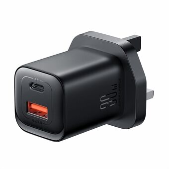 JOYROOM JR-TCF08 Speed Series UK Plug 30W USB+Type-C Wall Charger PD + QC3.0 Kunststof snellaadadapter