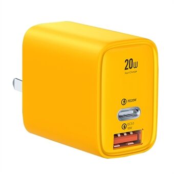 XUNDD XDCH-052 PD 20W Type-C + QC 3.0 USB-snellader Mini-wandlaadblok