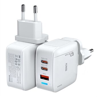 XUNDD XDCH-055 67W Snellader Adapter Dual Type-C+USB-A 3.0 Wandoplader