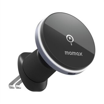 MOMAX Q.MAG MOUNT 5 CM25A magnetische draadloze autolader houder ontluchter telefoonlader houder (15W donkergrijs)