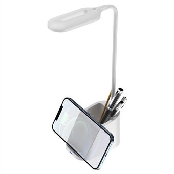 HT-507 3-in-1 Oogbescherming LED Bureaulamp 15W Draadloze Telefoonoplader Pennenhouder