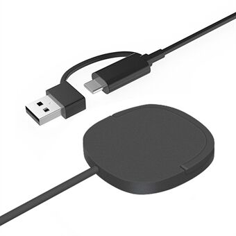 W-91 15W Magnetische Draadloze Oplader met USB + Type-C 2-in-1 Connector Kabel en Opvouwbare Standaard