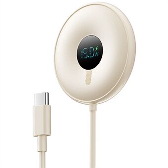 ESSAGER 15W Snelle Opladen Circulaire Magnetische Draadloze Oplader met Digitale Display