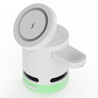 H61 4 in 1 RGB Bluetooth Speaker Opvouwbare Draadloze Oplader voor Telefoon / Oortelefoon / Horloge