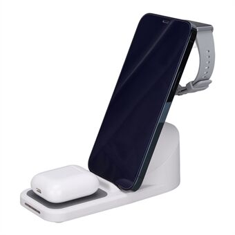 T8 Pro 3 in 1 desktop draadloze oplader voor iPhone / iWatch / AirPods 15W Max draaibare Stand