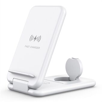 B-13 3-in-1 15W draadloze oplader Stand telefoonstandaardhouder Opvouwbaar oplaadpad voor Apple Watch / AirPods