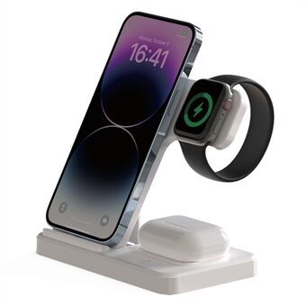 Z5G 3-in-1 15W draadloze oplader multifunctionele snellader opvouwbaar laadstation voor Qi-telefoons / hoofdtelefoons / iWatch