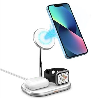 W32 Desktop 3-in-1 Magnetic Wireless Charger for Phone, Watch, Headset 15W Fast Charging Station Stand