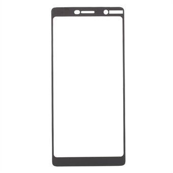 Screenprotector op ware grootte gehard glas voor Nokia 7 Plus - zwart