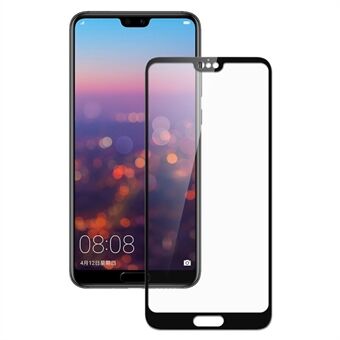 Zeefdruk screenprotector in gehard glas op ware grootte voor Huawei P20 - zwart