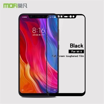 MOFI 9H Anti-burst 2.5D Arc Edge Full Size Screen Protector Film in Gehard Glas voor Xiaomi Mi 8 (6.21 inch) / Mi 8 Explorer Edition - Zwart