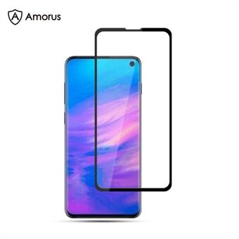 AMORUS volledig gelijmde zeefdruk gehard glas schermbeschermer voor Samsung Galaxy S10e