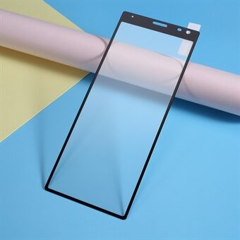 Full Size Silk Printing Screen Protector Film van gehard glas (volledige lijm) voor Sony Xperia 10 Plus