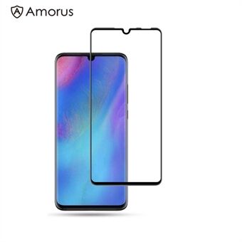 AMORUS Silk Printing Full Lijm Gehard Glas Screen Protector Film voor Huawei P30 Lite / nova 4e