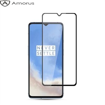 AMORUS Full Glue Full Screen Silk Printing Gehard Glas Protector voor OnePlus 7T/Realme X2 Pro