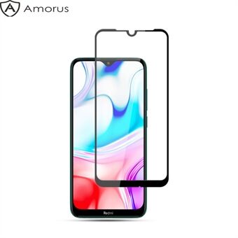 AMORUS Full Glue Full Screen Silk Printing Film van gehard glas voor Xiaomi Redmi 8A / 8