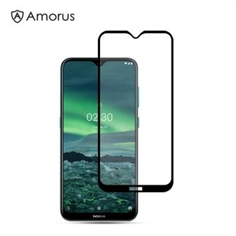 AMORUS Zijdedruk Anti-explosie Volledige lijm Gehard glas Film op volledig scherm voor Nokia 2.3 "