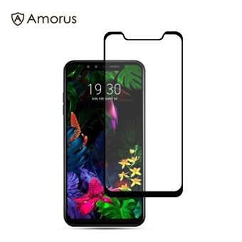 AMORUS Silk Printing Anti-explosion Full Glue Tempered Glass Full Screen Film voor LG G8s ThinQ