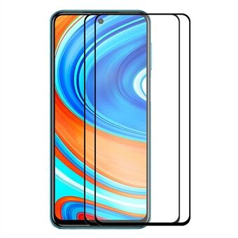 ENKAY 2 stks/set volledige lijm 0.26 mm 9H 2.5D gehard glas full screen protector cover voor Xiaomi Redmi Note 9