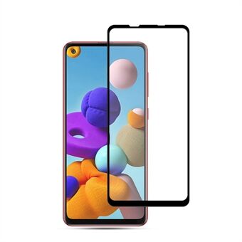 MOCOLO Silk Printing Tempered Glass Film voor Samsung Galaxy A21s, HD Clear Full Size Full Glue Double Defense Anti-explosion Screen Protector - Zwart