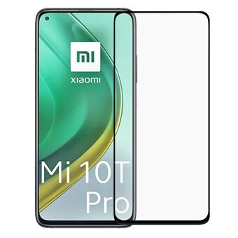 Volledig zelfklevende schermbeschermer van gehard glas voor Xiaomi Mi 10T Pro 5G - Zwart