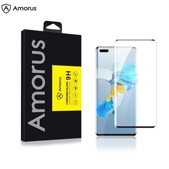 AMORUS Full Screen Curved Edge (Border Adhesive) Film van gehard glas voor Huawei Mate 40 Pro Screenprotector