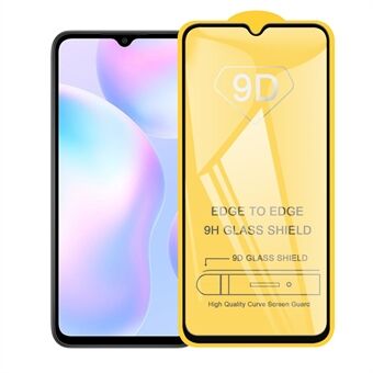 9D complete coating voor Xiaomi Redmi 9A schermbeschermer van gehard glas (zijlijm)