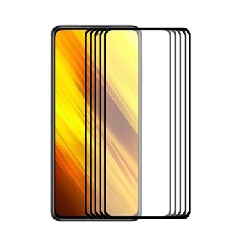 5 STKS / SET ENKAY HOED- Prince Ultra Clear 0.26mm 9H 2.5D Compleet ondoorzichtig gehard glas volledige lijm schermbeschermer voor Xiaomi Poco X3 / Poco X3 NFC