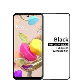 PINWUYO voor LG K42 / LG K52 Full Size Full Lijm Gehard Glas Screen Protector Film