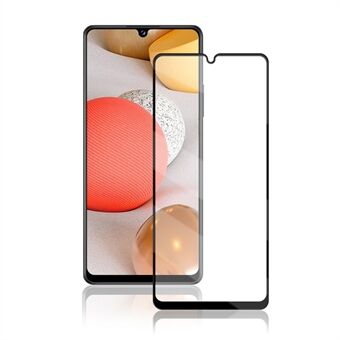 AMORUS zijdedruk volledig bedekkend volledig gelijmd gehard glas schermbeschermfolie voor Samsung Galaxy A42 5G - zwart