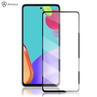 AMORUS Volledige Lijm Volledige Dekking Ultra Clear Silk Printing Screenprotector van gehard glas voor Samsung Galaxy A52 5G