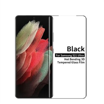 PINWUYO Heet Buigen 3D Gebogen Volledige Dekking Gehard Glas Screen Protector voor Samsung Galaxy S21 Ultra 5G [Volledige Lijm]