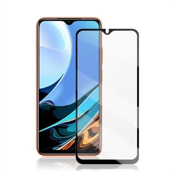 MOCOLO complete bekleding zijde afdrukken volledige lijm gehard glas film voor Xiaomi Redmi 9T / 9 Power / Note 9 4G (Qualcomm Snapdragon 662) schermbeschermer - zwart