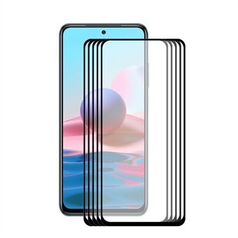 5 stks HOED- Prince 0.26mm 9H 2.5D Arc Edge gehard glas screen protector film voor Xiaomi Redmi Note 10 4G/Note 10S