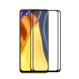 2 stks / set HAT Prince 0.26 mm 9H 2.5D Volledig zelfklevend Ultra Clear Compleet Cover Gehard glas Screenprotector Film voor Xiaomi Redmi Note 10 5G / Poco M3 Pro 4G / Poco M3 Pro 5G