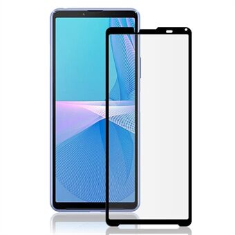 MOCOLO Silk Print 9H hardheid HD Full Screen Coverage Full Glue Tempered Glass Protector voor Sony Xperia 10 III 5G - Zwart