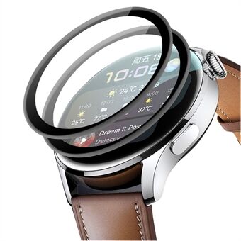 ENKAY [2 PCS] 3D gebogen zachte pc- Edge + PMMA-beschermer van gehard glas op volledig scherm voor Huawei Watch 3 46 mm