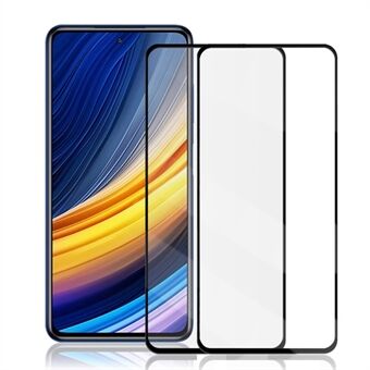 AMORUS 2 stuks zeefdruk Volledige dekking volledige lijm Secundaire verharding Ultra HD gehard glasfilm voor Xiaomi Poco X3 Pro / Poco X3